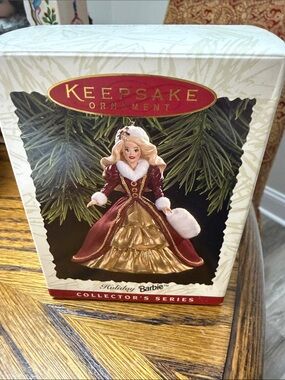 1996 Hallmark Keepsake Holiday Barbie Ornament #4 in Series MIB